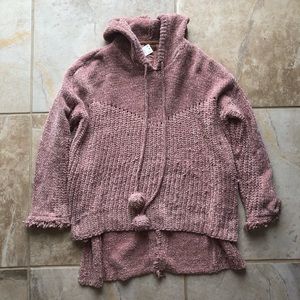 🟣POL Blush Chenille Hooded Sweater